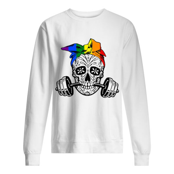 Sugar skull weight lifting LGBT shirt