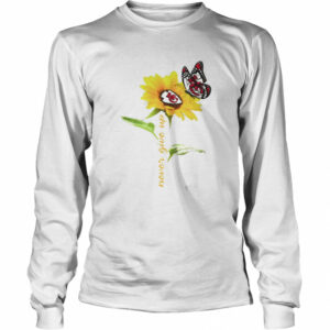 Sunflower And Butterfly Kansas City Chiefs Football Never Give Up shirt