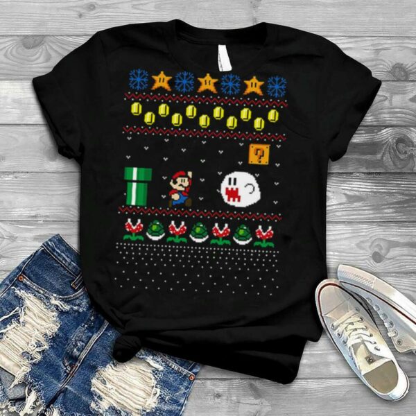 Super Mario Design Pattern Ugly Christmas shirt