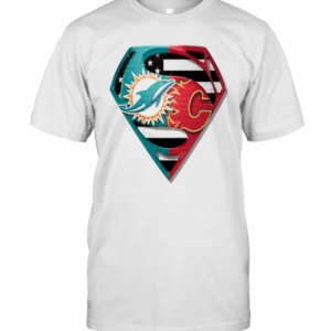 Superman Miami Dolphins Vs Calgary Flames 2020 T-Shirt