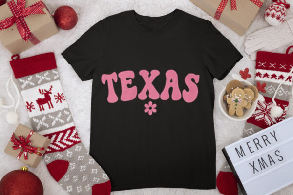 Texas Flower Pocket Cute Merry Texmas Yall Family Christmas T Shirt