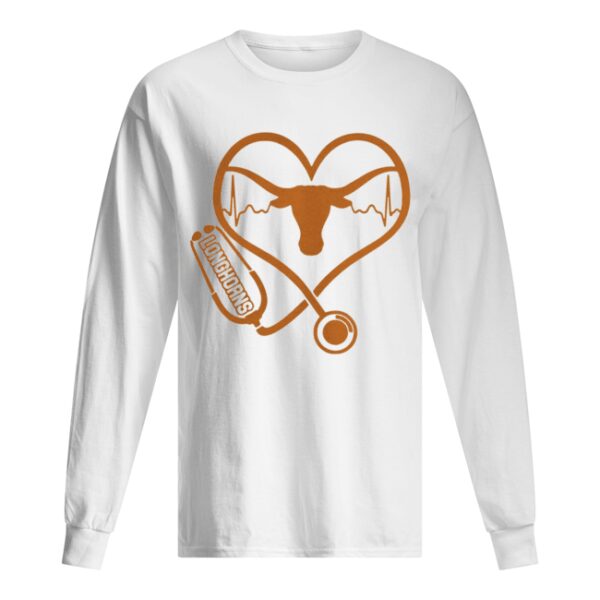 Texas Longhorns football nurse stethoscope love heartbeat shirt