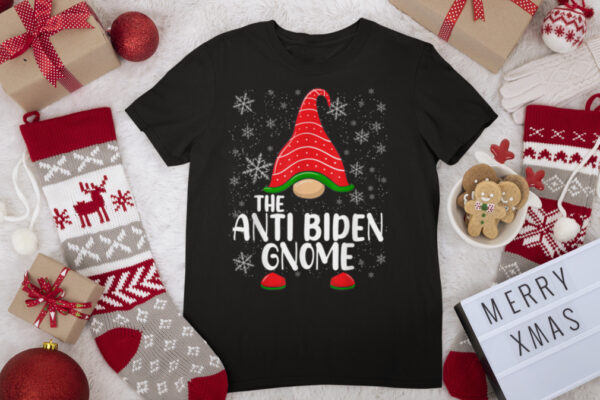 The Anti Biden Gnome Funny Christmas Political Anti Biden T Shirt