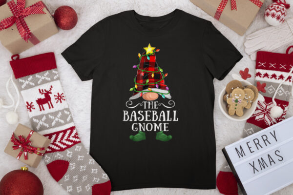 The Baseball Gnome Matching Family Group Christmas Pajama T Shirt