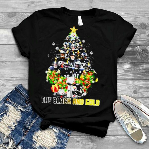 The Black And Gold Trees Team Steelers Christmas Shirt