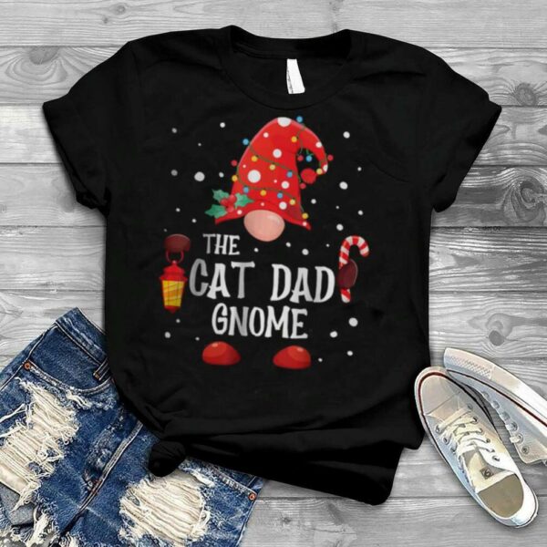 The Cat Dad Gnome Matching Family Christmas Gnome Pajama T Shirt