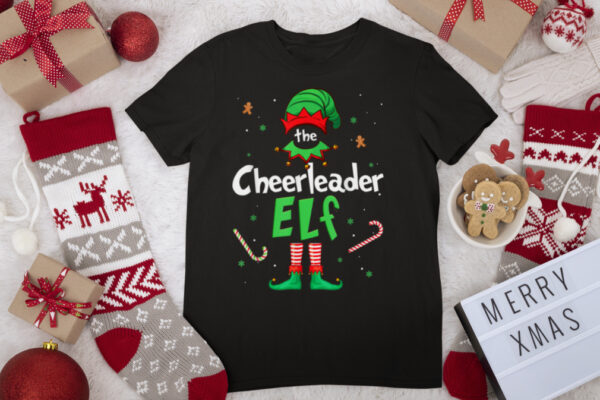 The Cheerleader Elf Shirt Xmas Matching Christmas For Family T Shirt