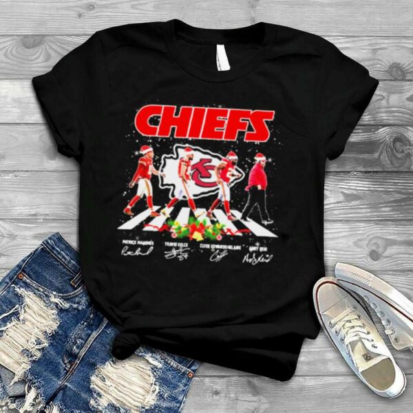 The Chiefs NFL Team 2022 Abbey Road Merry Christmas Signature Shirt