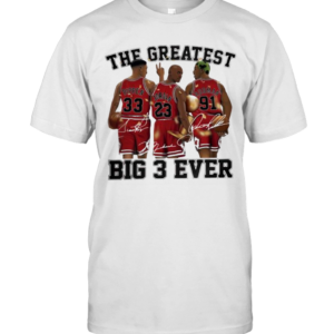 The Greatest Big 3 Ever Pippen Jordan Rodman Chicago Bulls Signatures T-Shirt