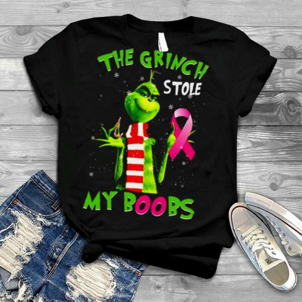 The Grinch stole my Boobs Breast Cancer Awareness Christmas shirt