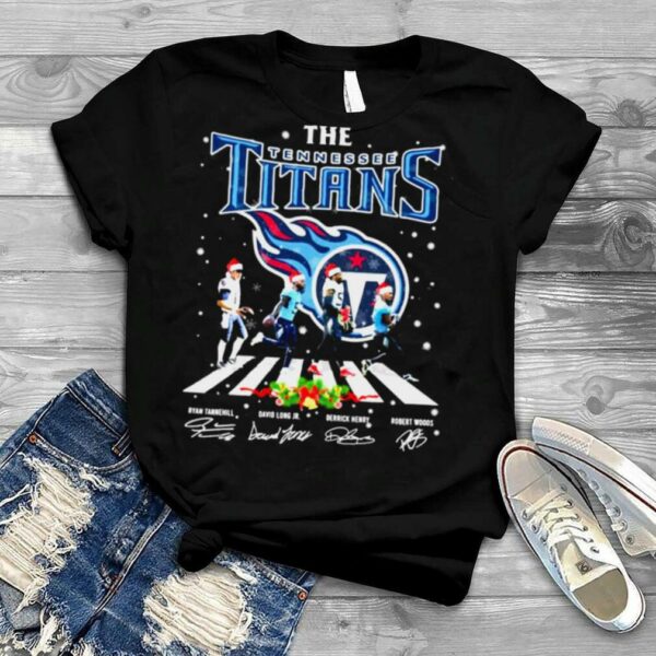 The Titans NFL Team 2022 Abbey Road Merry Christmas Signature Shirt