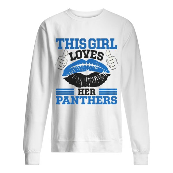 This Girl Loves Her Carolina Panthers Football Lips shirt