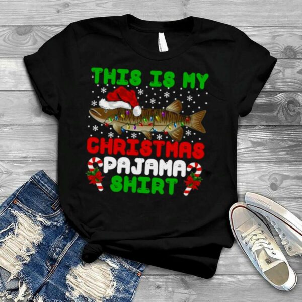 This Is My Christmas Large Musky Fishing Pajama Sweater T shirt