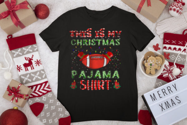 This Is My Christmas Pajama Football matching family T Shirt