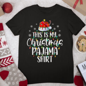 This Is My Christmas Pajama Funny Xmas Lights Christmas Tree T Shirt