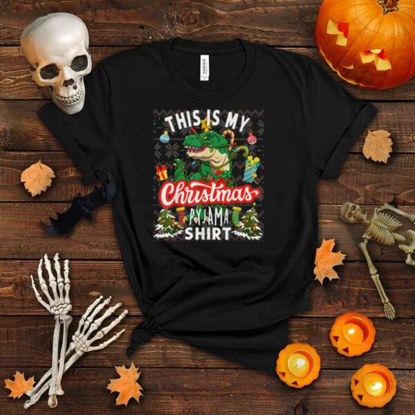 This Is My Christmas Pyjama Dinosaur Christmas Kids Tree Rex T Shirt