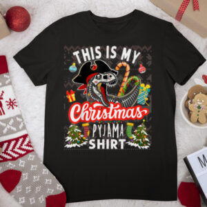 This Is My Christmas Pyjama Pirate Dinosaur Skull Costume T Shirt