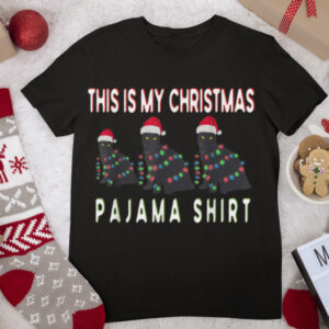 This is My Christmas Pajama Boys Girls Kids Black Cats T Shirt