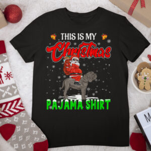 This is My Christmas Pajama Santa Riding Neapolitan Mastiff T Shirt