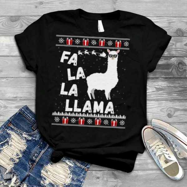 Ugly Christmas Sweater Fa La La La Llama Alpaca Gift shirt