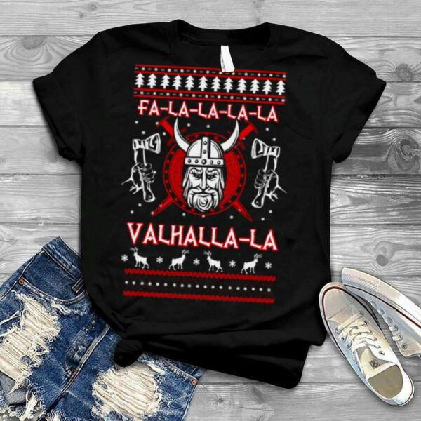 Valhalla Viking Nordic Christmas Knit Pattern shirt