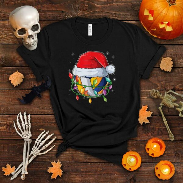 Volleyball Christmas Lights Sport Xmas Santa Merry Sweater T Shirt