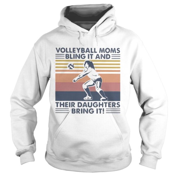 Volleyball moms bling it and their daughters bring it vintage retro shirt