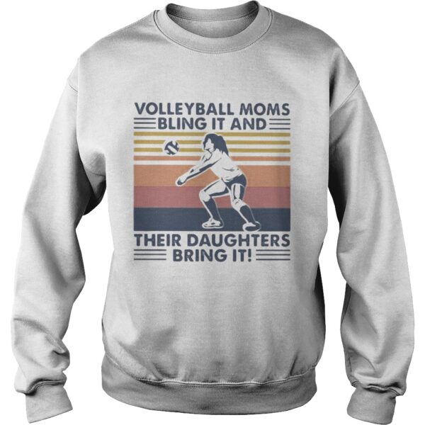 Volleyball moms bling it and their daughters bring it vintage retro shirt