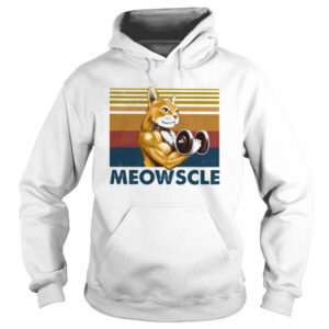 Weightlifting cat meowscle vintage retro shirt