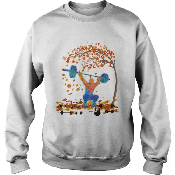 Weightlifting maple leaves tree shirt