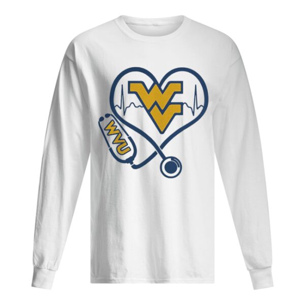 West Virginia Mountaineers football nurse stethoscope love heartbeat shirt