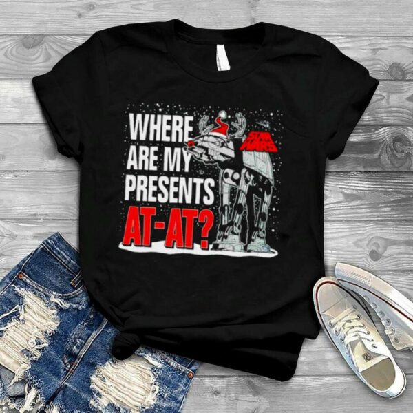 Where are my presents santa AT AT Christmas Lights shirt