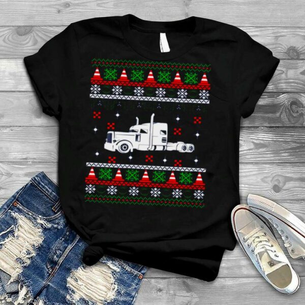 White Truck Driver Icon Christmas Ugly shirt