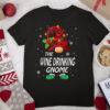 Wine Drinking Gnome Buffalo Plaid Matching Family Christmas T Shirt