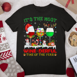 Wine derful Time Of The Year Wine Christmas Pajama Costume T Shirt