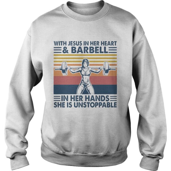 With Jesus In Her HeartBarball In Her Hands She Is Unstoppable shirt