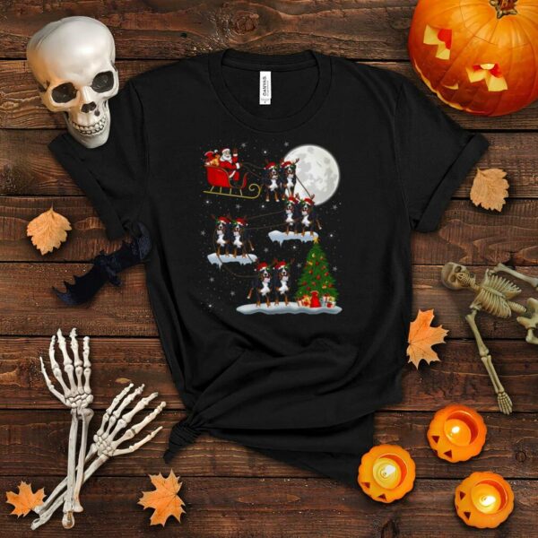 Xmas Lighting Tree Santa Riding Bernese Mountain Christmas Shirt