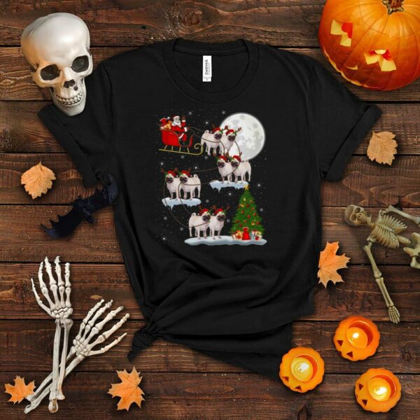 Xmas Lighting Tree Santa Riding Pug Christmas Shirt