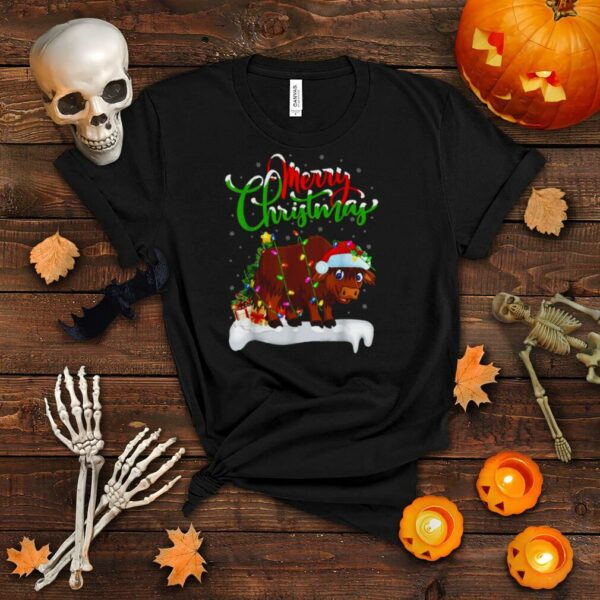 Yak Animal Xmas Lighting Yak Christmas Sweater T shirt