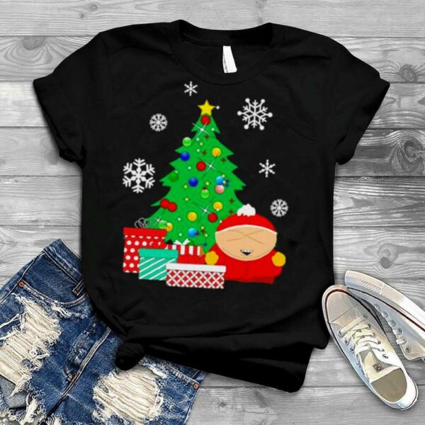 cartman around the Christmas tree South Park shirt