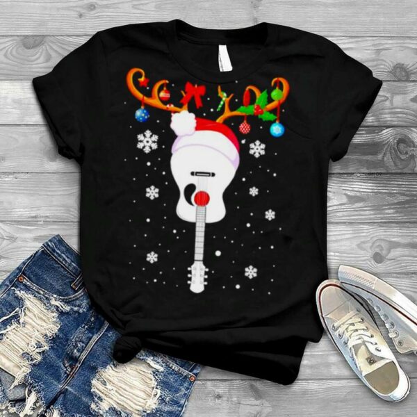 christmas guitar Santa hat reindeer shirt