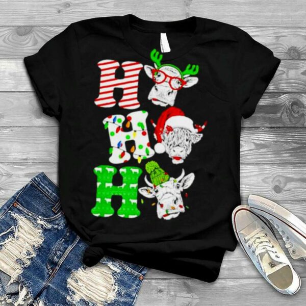 ho Ho Ho Santa Claus cow Christmas shirt