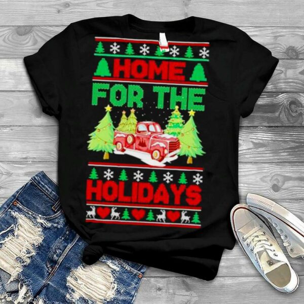 home for the holidays Christmas truck and Christmas tree shirt