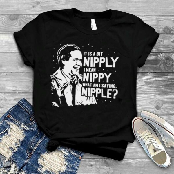 it is a bit nipplyI mean nippy what am I saying nipple Clark Griswold ugly christmas shirt