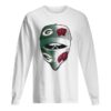 kull mask green bay packers and wisconsin badgers shirt
