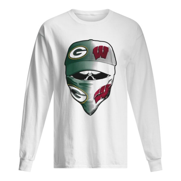 kull mask green bay packers and wisconsin badgers shirt