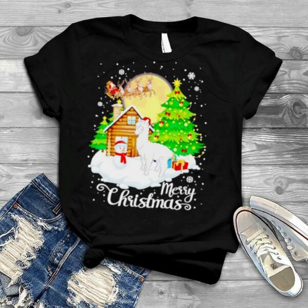 merry Christmas Llama Santa shirt
