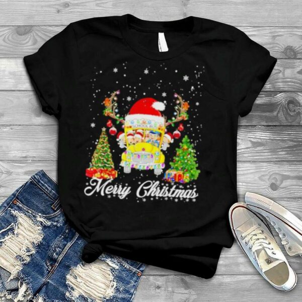 merry Christmas Santa school bus shirt