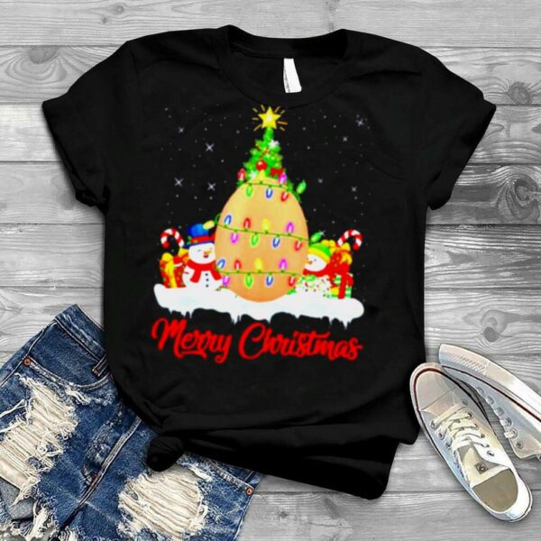 merry Christmas egg Christmas tree lights shirt