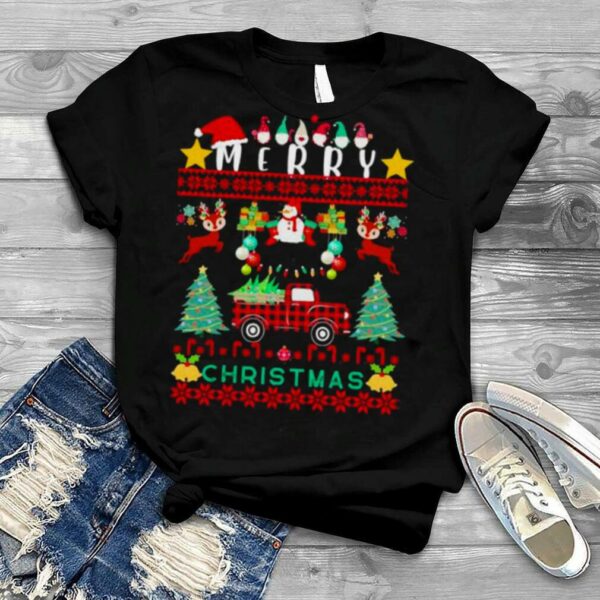 merry Christmas red truck with tree shirt